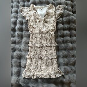 Elegant Ruffled Snake Skin Dress